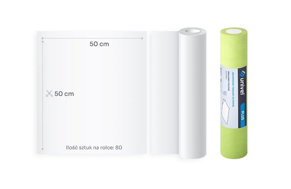 UNIVEL PLUS Unterlage 2x Seidenpapier 1x Folie 50cm x 50m Lachs – Bild 3
